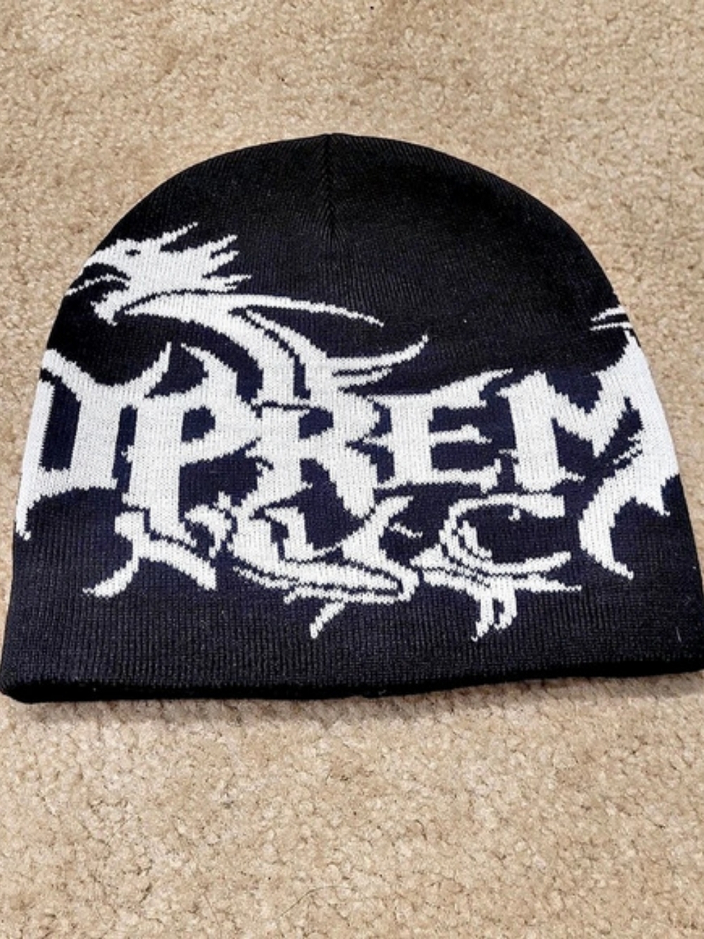 Supreme Dragon Beanie Black & White